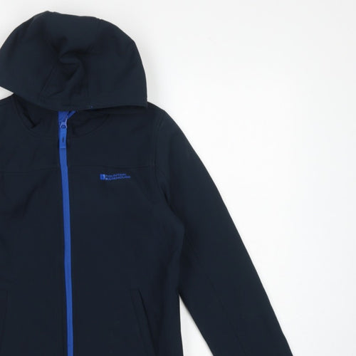 Mountain Warehouse Boys Black 11-12 Years Softshell Hooded Jacket