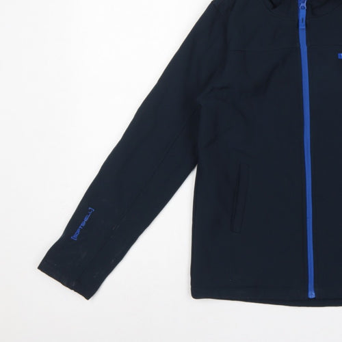 Mountain Warehouse Boys Black 11-12 Years Softshell Hooded Jacket
