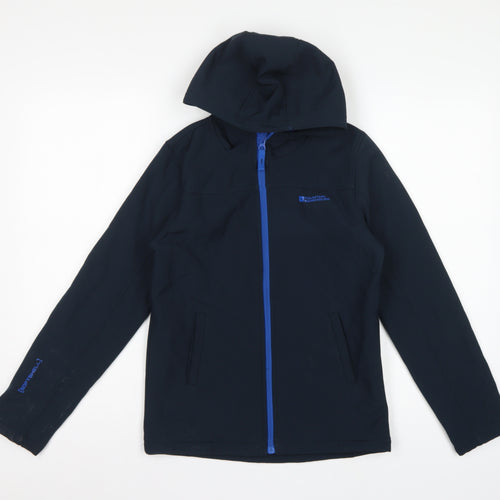 Mountain Warehouse Boys Black 11-12 Years Softshell Hooded Jacket