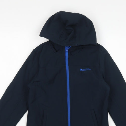 Mountain Warehouse Boys Black 11-12 Years Softshell Hooded Jacket