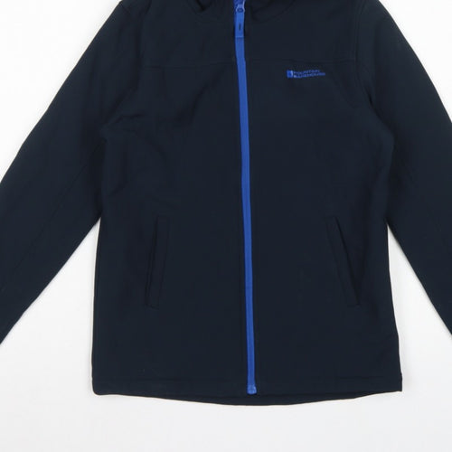 Mountain Warehouse Boys Black 11-12 Years Softshell Hooded Jacket