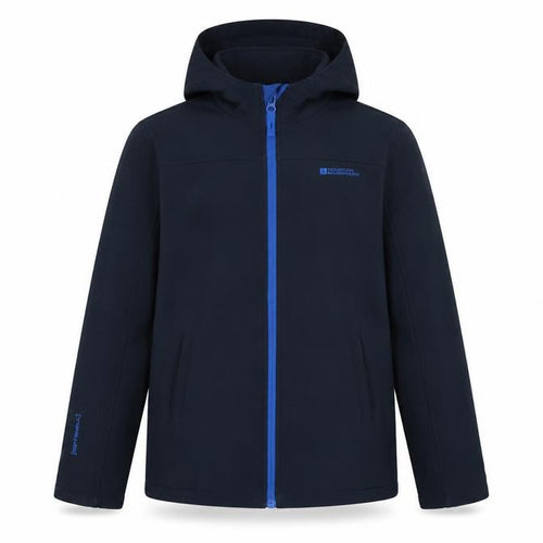 Mountain Warehouse Boys Black 11-12 Years Softshell Hooded Jacket