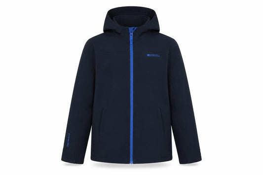 Mountain Warehouse Boys Black 11-12 Years Softshell Hooded Jacket