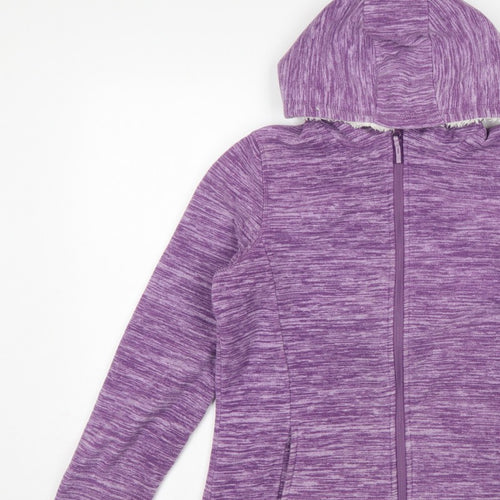 Mountain Warehouse Women’s Purple Fleece Hooded Jacket UK 12 Full Zip