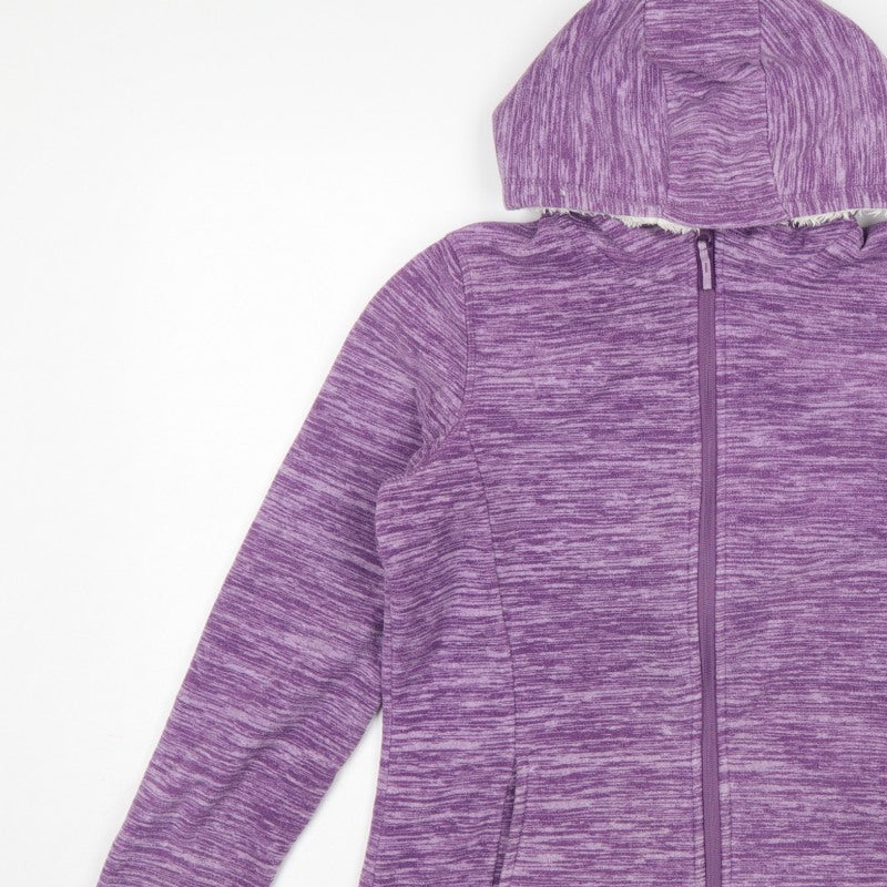 Mountain Warehouse Women’s Purple Fleece Hooded Jacket UK 12 Full Zip