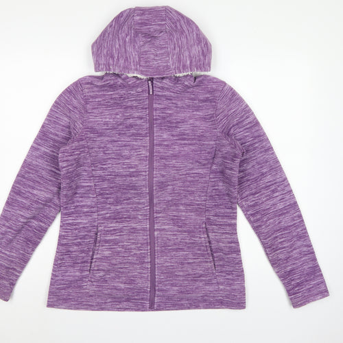 Mountain Warehouse Women’s Purple Fleece Hooded Jacket UK 12 Full Zip