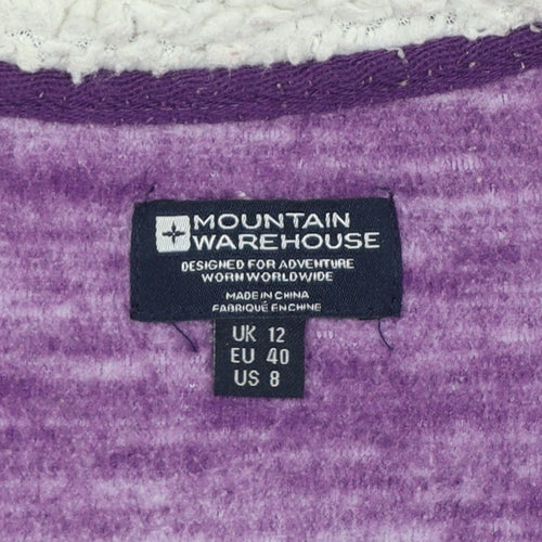 Mountain Warehouse Women’s Purple Fleece Hooded Jacket UK 12 Full Zip