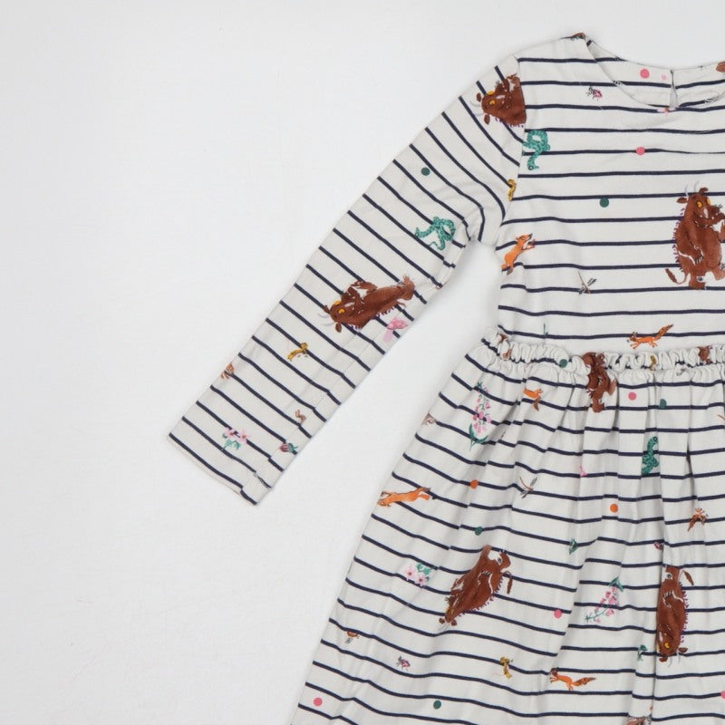 Joules Girls Multicoloured 6 Years Gruffalo Striped Fit & Flare Dress