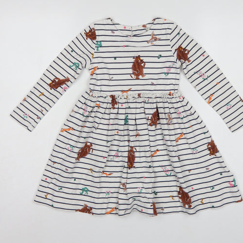 Joules Girls Multicoloured 6 Years Gruffalo Striped Fit & Flare Dress