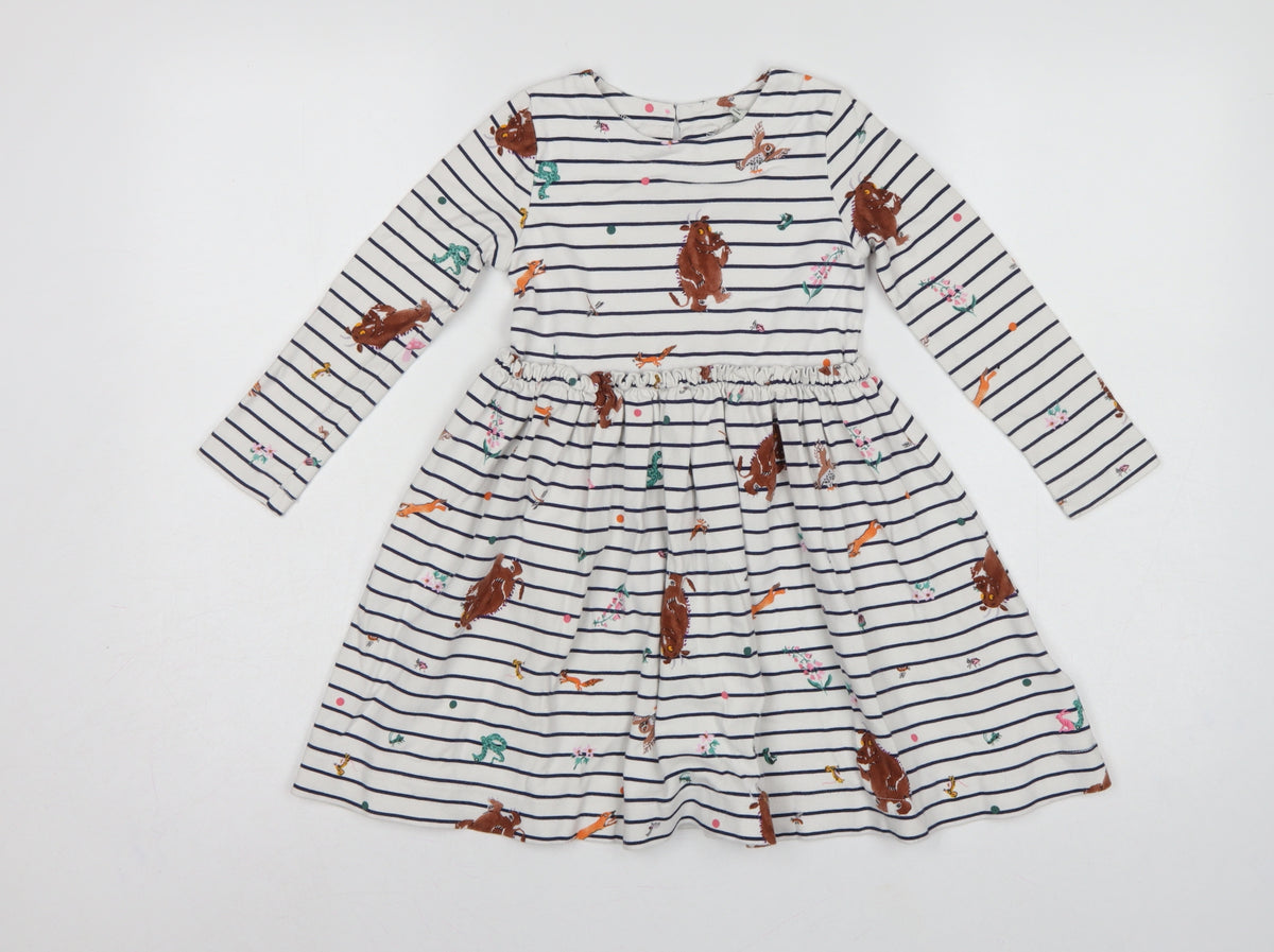 Joules Girls Multicoloured 6 Years Gruffalo Striped Fit & Flare Dress