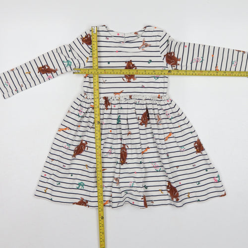 Joules Girls Multicoloured 6 Years Gruffalo Striped Fit & Flare Dress