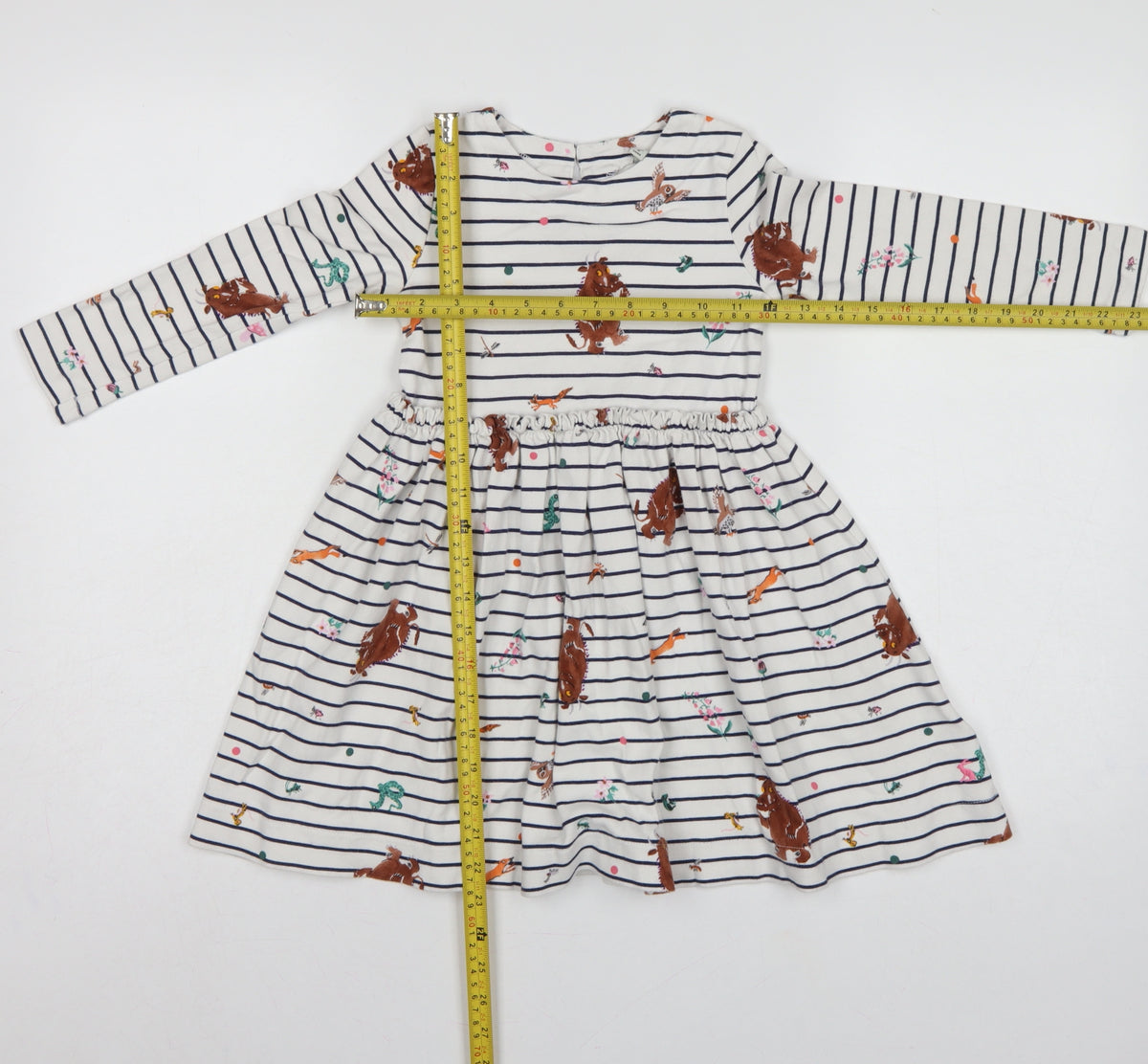 Joules Girls Multicoloured 6 Years Gruffalo Striped Fit & Flare Dress