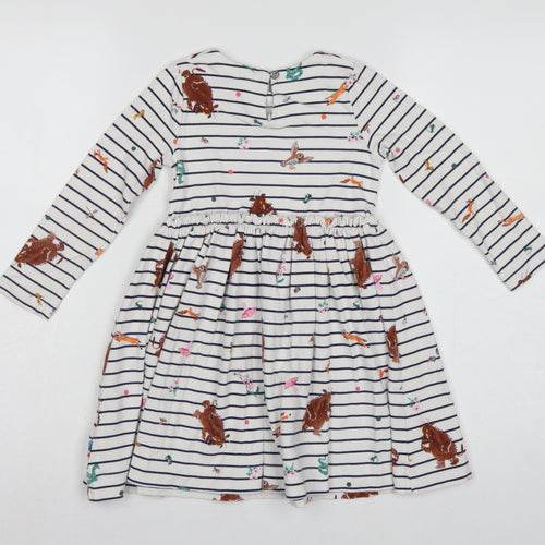 Joules Girls Multicoloured 6 Years Gruffalo Striped Fit & Flare Dress