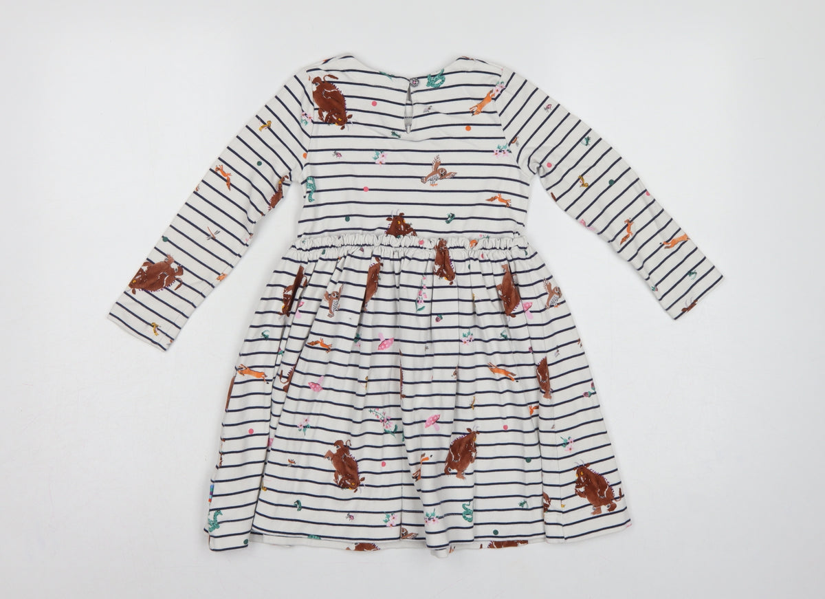 Joules Girls Multicoloured 6 Years Gruffalo Striped Fit & Flare Dress