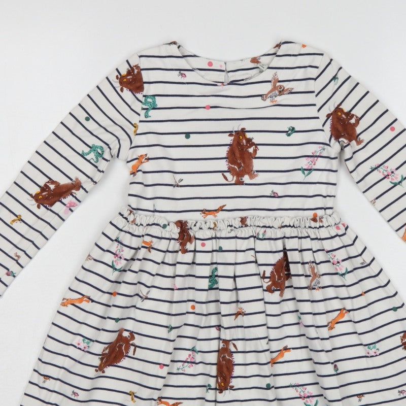 Joules Girls Multicoloured 6 Years Gruffalo Striped Fit & Flare Dress