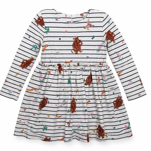 Joules Girls Multicoloured 6 Years Gruffalo Striped Fit & Flare Dress