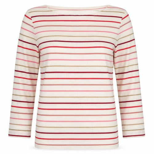 Crew Clothing Company Women’s Ivory Stripe Jersey Top UK 10 3/4 Sleeve