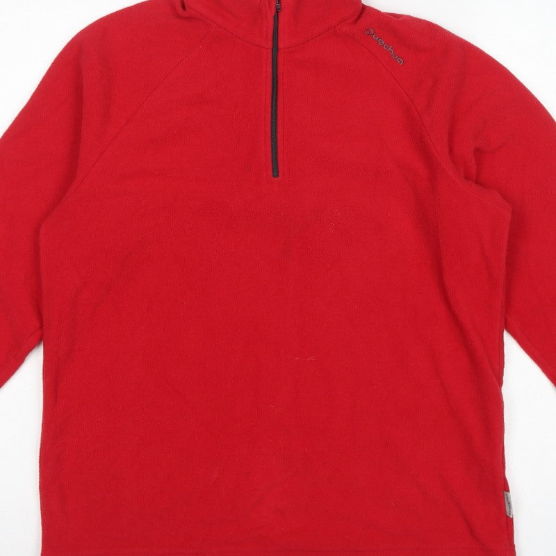 Additional view of Quechua Women's Red S Fleece 1/4 Zip Pullover Sweatshirt Hiking