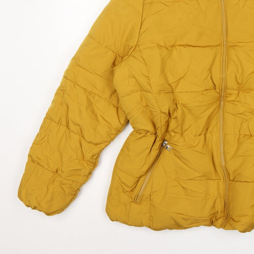 Marks and Spencer Women Yellow UK 18 Puffer Jacket Quilted Insulated