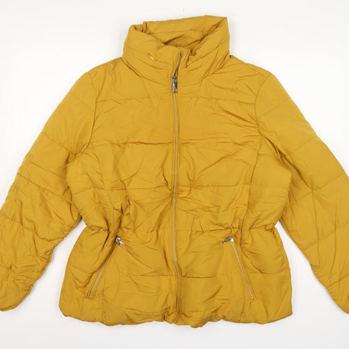 Marks and Spencer Women Yellow UK 18 Puffer Jacket Quilted Insulated