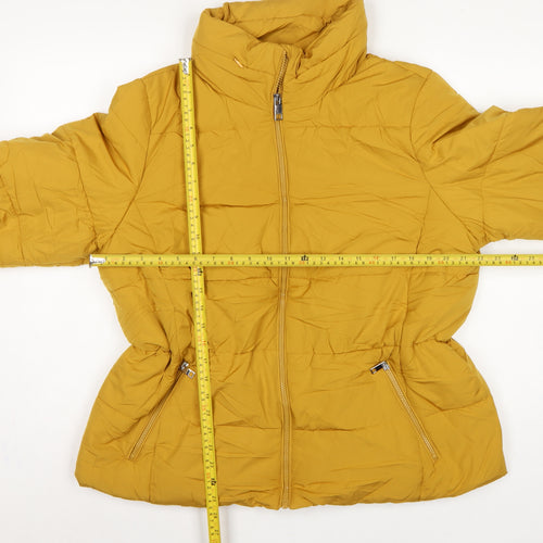 Marks and Spencer Women Yellow UK 18 Puffer Jacket Quilted Insulated