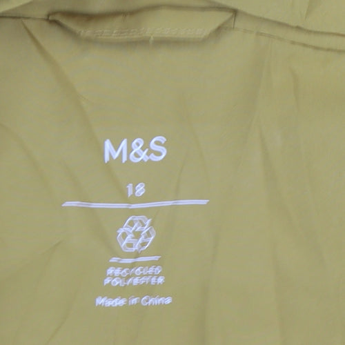 Marks and Spencer Women Yellow UK 18 Puffer Jacket Quilted Insulated