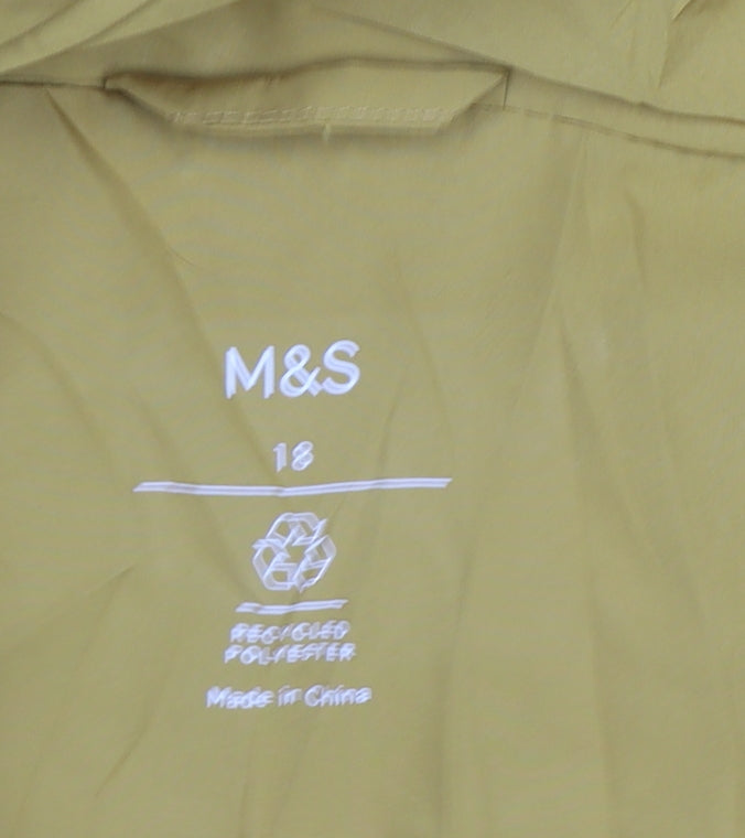 Marks and Spencer Women Yellow UK 18 Puffer Jacket Quilted Insulated