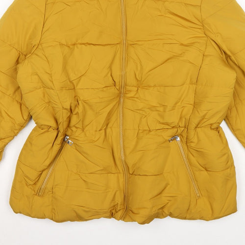 Marks and Spencer Women Yellow UK 18 Puffer Jacket Quilted Insulated