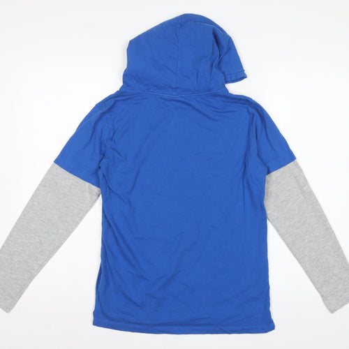 Animal Boys Blue Grey Logo Graphic Pullover Hoodie 13-14 Years