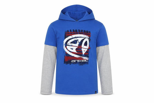 Animal Boys Blue Grey Logo Graphic Pullover Hoodie 13-14 Years