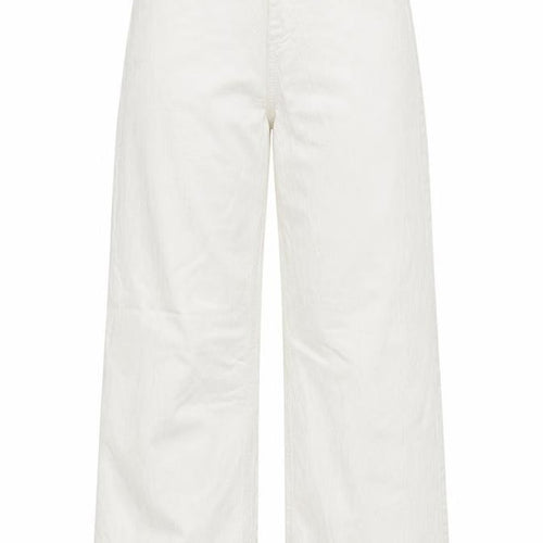 Marks and Spencer Women White UK 14 Regular Straight Leg Cotton Trousers