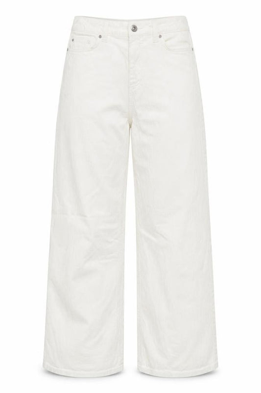 Marks and Spencer Women White UK 14 Regular Straight Leg Cotton Trousers