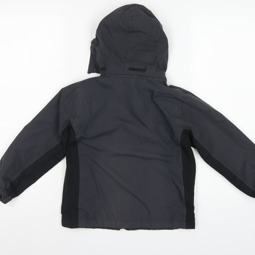 Regatta Boys Black Blue 5-6 Years Hooded Waterproof Jacket Full Zip