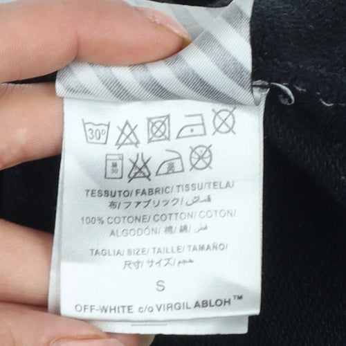 Off-White Unisex Adults Black S Floral Logo Pullover Hoodie