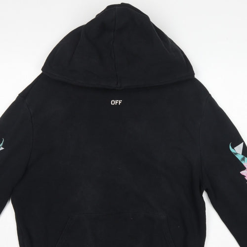 Off-White Unisex Adults Black S Floral Logo Pullover Hoodie