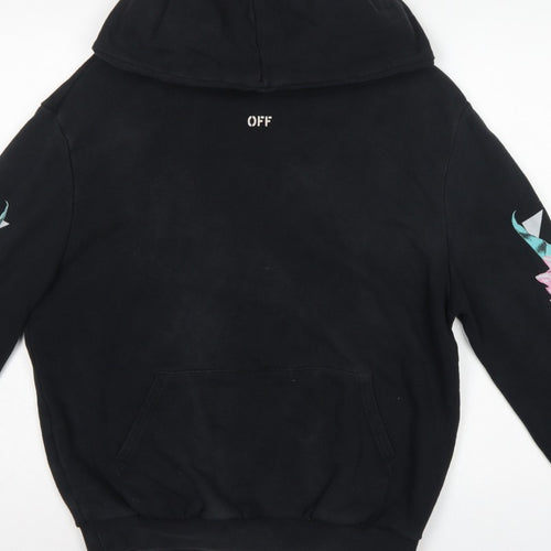 Off-White Unisex Adults Black S Floral Logo Pullover Hoodie