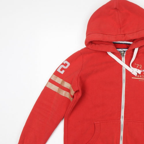Superdry Women Red UK 14 Full Zip Hooded Track & Field Hoodie