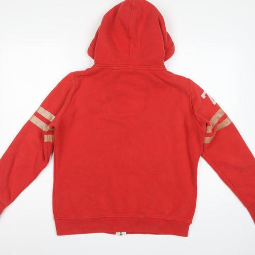 Superdry Women Red UK 14 Full Zip Hooded Track & Field Hoodie