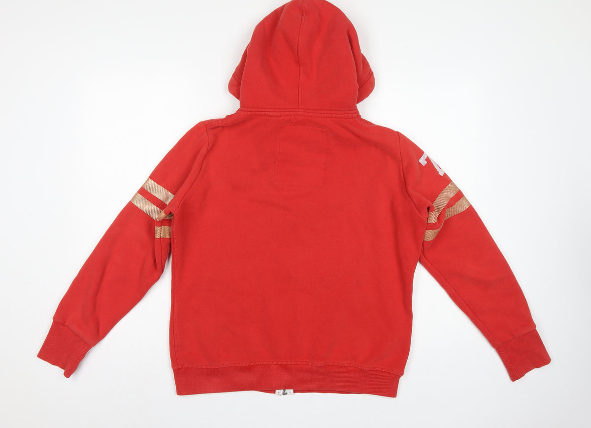 Superdry Women Red UK 14 Full Zip Hooded Track & Field Hoodie