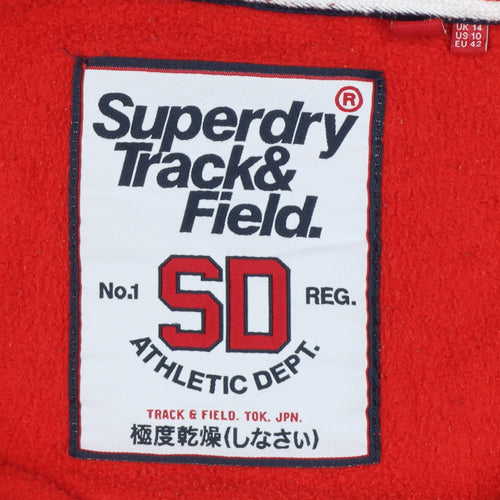 Superdry Women Red UK 14 Full Zip Hooded Track & Field Hoodie