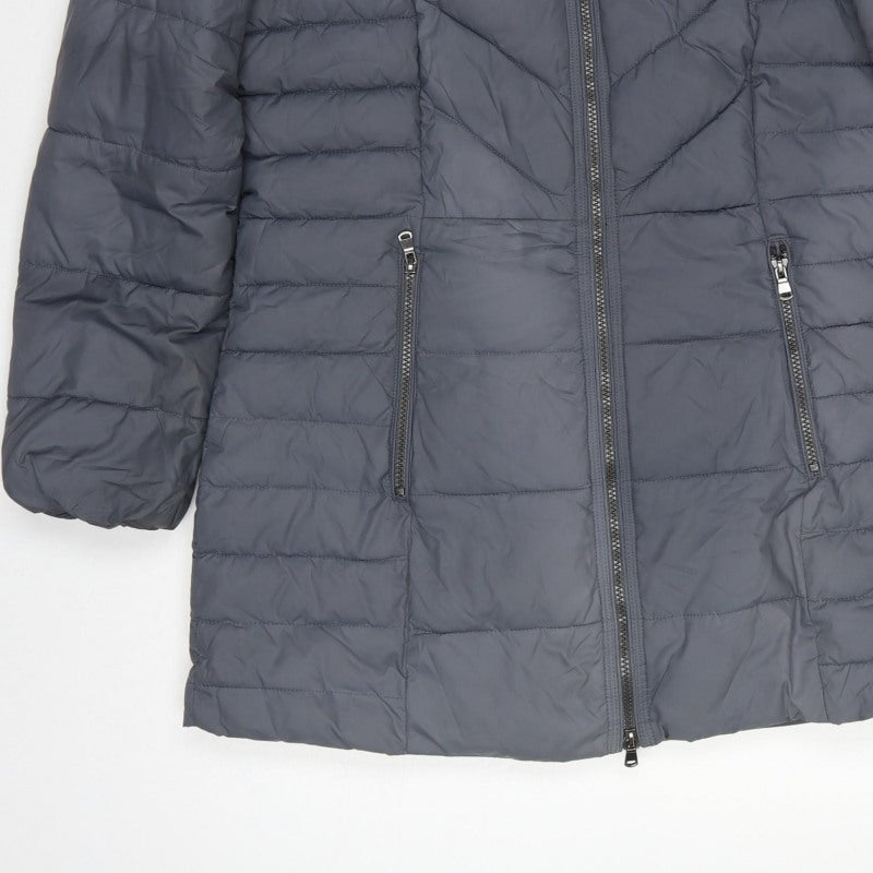 Marks and Spencer Women Grey UK 14 Quilted Puffer Mid-Length Coat