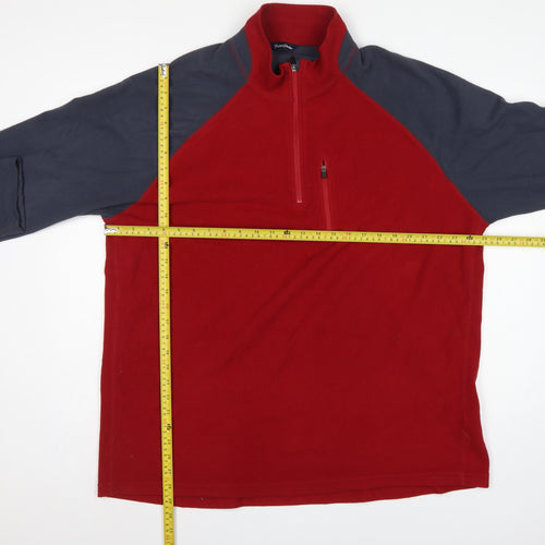 Peter Storm Men's Red Grey 2XL 1/4 Zip Thermal Fleece Sweatshirt