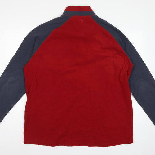 Peter Storm Men's Red Grey 2XL 1/4 Zip Thermal Fleece Sweatshirt