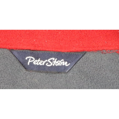 Peter Storm Men's Red Grey 2XL 1/4 Zip Thermal Fleece Sweatshirt
