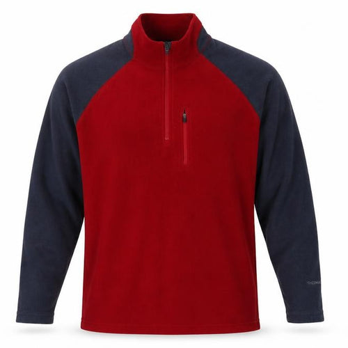 Peter Storm Men's Red Grey 2XL 1/4 Zip Thermal Fleece Sweatshirt
