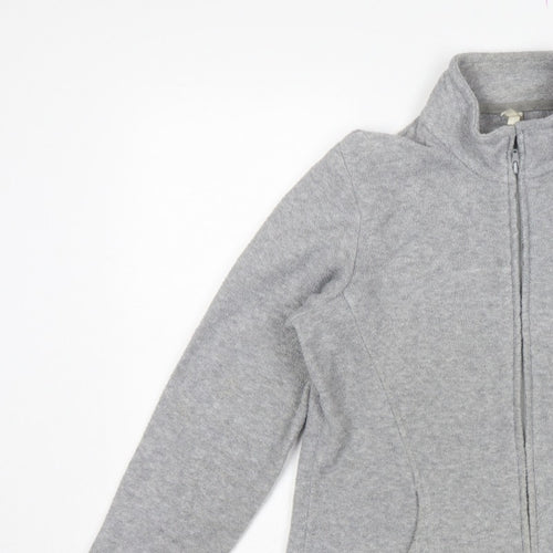 Marks and Spencer Women Grey UK 14 Fleece Full Zip Basic Jacket