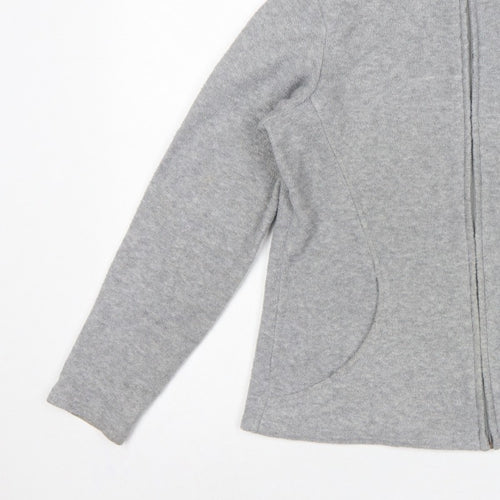 Marks and Spencer Women Grey UK 14 Fleece Full Zip Basic Jacket