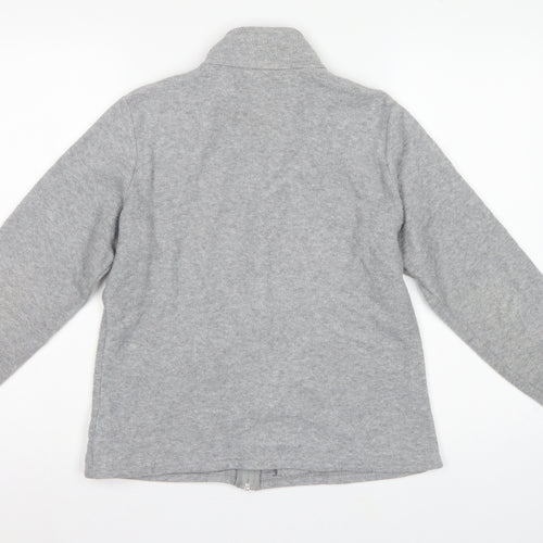 Marks and Spencer Women Grey UK 14 Fleece Full Zip Basic Jacket