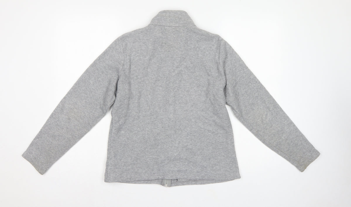 Marks and Spencer Women Grey UK 14 Fleece Full Zip Basic Jacket