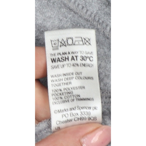 Marks and Spencer Women Grey UK 14 Fleece Full Zip Basic Jacket